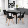 Kit c/ 2 Cadeiras DS333 Leda - Charles Eames, Saarinen Wood com almofada Pretas - Imagem 2