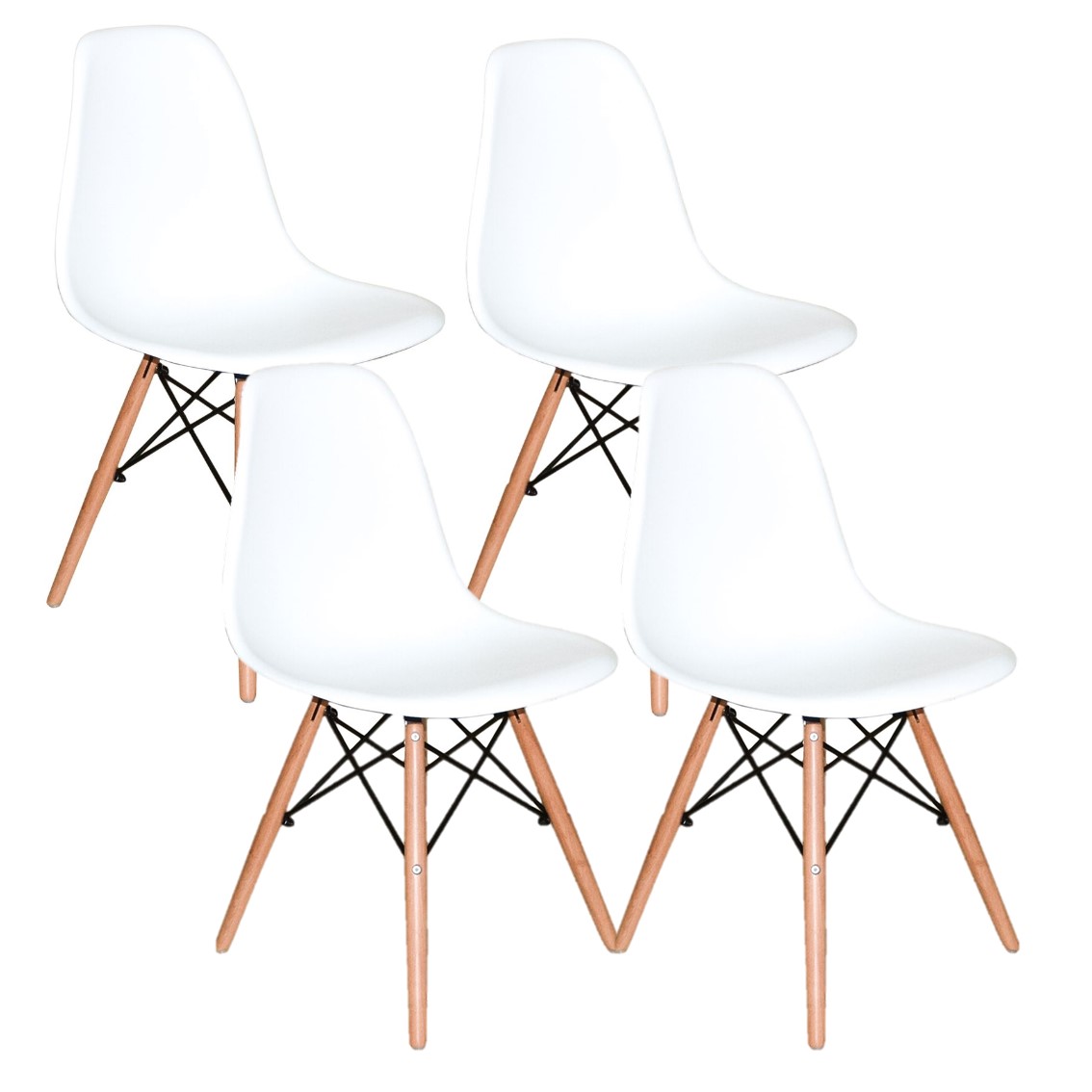 Conjunto de Jantar Mesa Eiffel 90cm Branca + 4 Cadeiras Eiffel DKR Brancas - Imagem 4