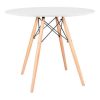 Conjunto Mesa Eiffel Redonda MDF 90cm Branca + 4 Cadeiras Leda DS333 Pretas - Imagem 5
