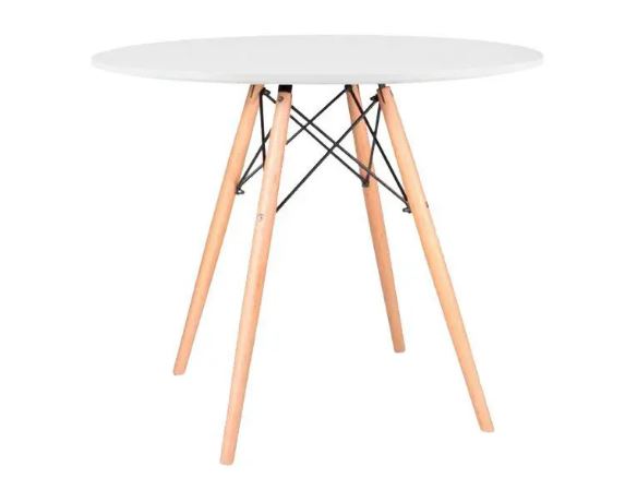 Mesa de Jantar Eiffel Charles Eames DKR Pé Palito 80cm Branca