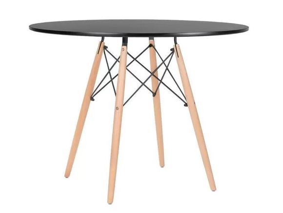 Conjunto de Jantar Mesa Eiffel 110cm Preta + 4 Cadeiras Eiffel DKR Preta - Imagem 6