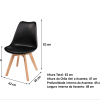 Conjunto Mesa Eiffel Redonda MDF 90cm Branca + 4 Cadeiras Leda DS333 Pretas - Imagem 2