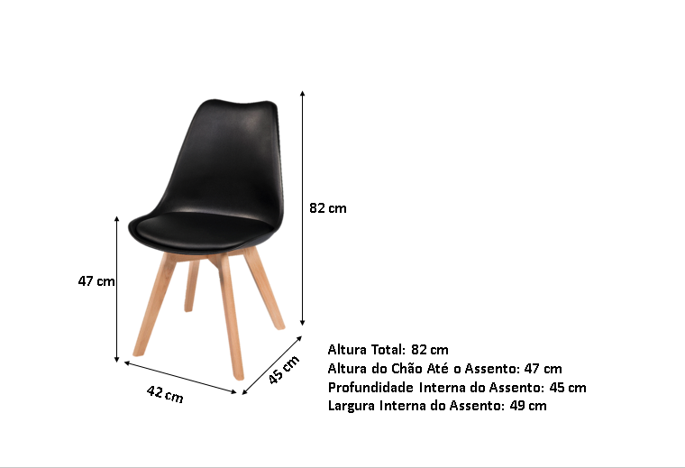 Conjunto Mesa Eiffel Redonda MDF 90cm Branca + 4 Cadeiras Leda DS333 Pretas - Imagem 2