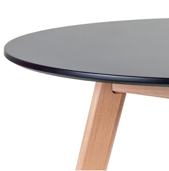 Conjunto de Jantar Mesa Leda 90cm Preta + 4 Cadeiras Leda com almofada Preta - Imagem 5