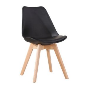 Cadeira DS333 Leda - Charles Eames, Saarinen Wood com almofada Preta