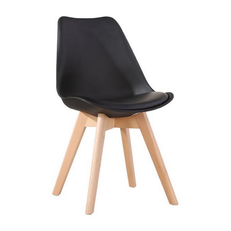Cadeira DS333 Leda - Charles Eames, Saarinen Wood com almofada Preta