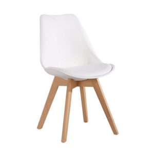 Cadeira DS333 Leda - Charles Eames, Saarinen Wood com almofada Branca