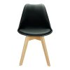 Kit c/ 5 Cadeiras DS333 Leda - Charles Eames, Saarinen Wood com almofada Pretas - Imagem 6