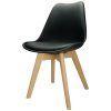 Kit c/ 5 Cadeiras DS333 Leda - Charles Eames, Saarinen Wood com almofada Pretas - Imagem 8