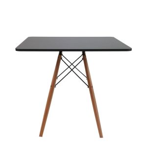 Mesa de Jantar Eiffel Quadrada Charles Eames DKR Pé Palito 80x80cm Preto