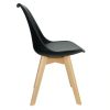 Kit c/ 5 Cadeiras DS333 Leda - Charles Eames, Saarinen Wood com almofada Pretas - Imagem 7