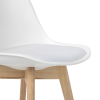 Kit c/3 cadeiras Leda – Charles Eames, Saarinen Wood com almofada Branca - Imagem 6