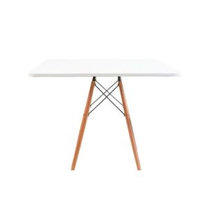 Mesa de Jantar Eiffel Quadrada Charles Eames DKR Pé Palito 80x80cm Branca