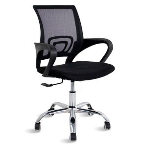 Cadeira De Escritório DS76 Mesh Diretor Giratoria New Java – Preta