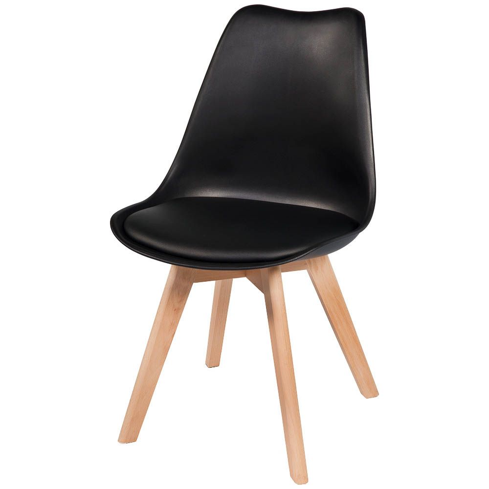 Kit Mesa Jantar Eiffel 80 Cm Preta + 04 Cadeiras Leda Preto - Imagem 2