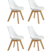Conjunto Mesa Leda Branca 90 cm + 4 cadeiras Leda Brancas - Imagem 4