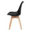 Kit c/ 4 Cadeiras DS333 Leda - Charles Eames, Saarinen Wood com almofada Pretas - Imagem 6