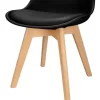 Kit c/ 4 Cadeiras DS333 Leda - Charles Eames, Saarinen Wood com almofada Pretas - Imagem 7