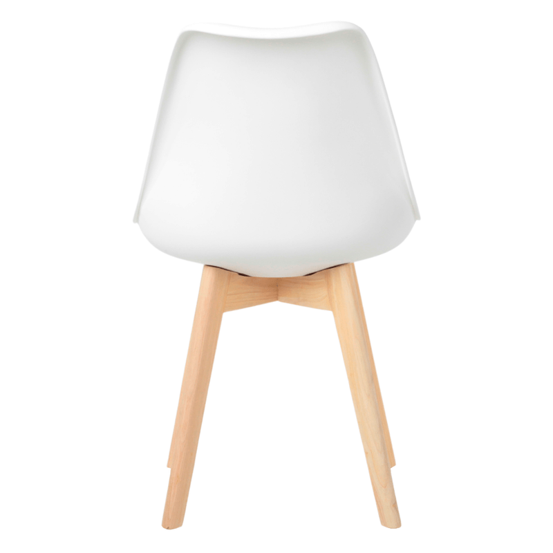 Kit c/ 4 Cadeiras DS333 Leda - Charles Eames, Saarinen Wood com almofada Brancas - Imagem 2