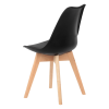 Kit c/ 4 Cadeiras DS333 Leda - Charles Eames, Saarinen Wood com almofada Pretas - Imagem 3