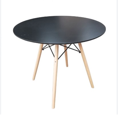 Kit Mesa Jantar Eiffel 80 Cm Preta + 04 Cadeiras Leda Preto - Imagem 3