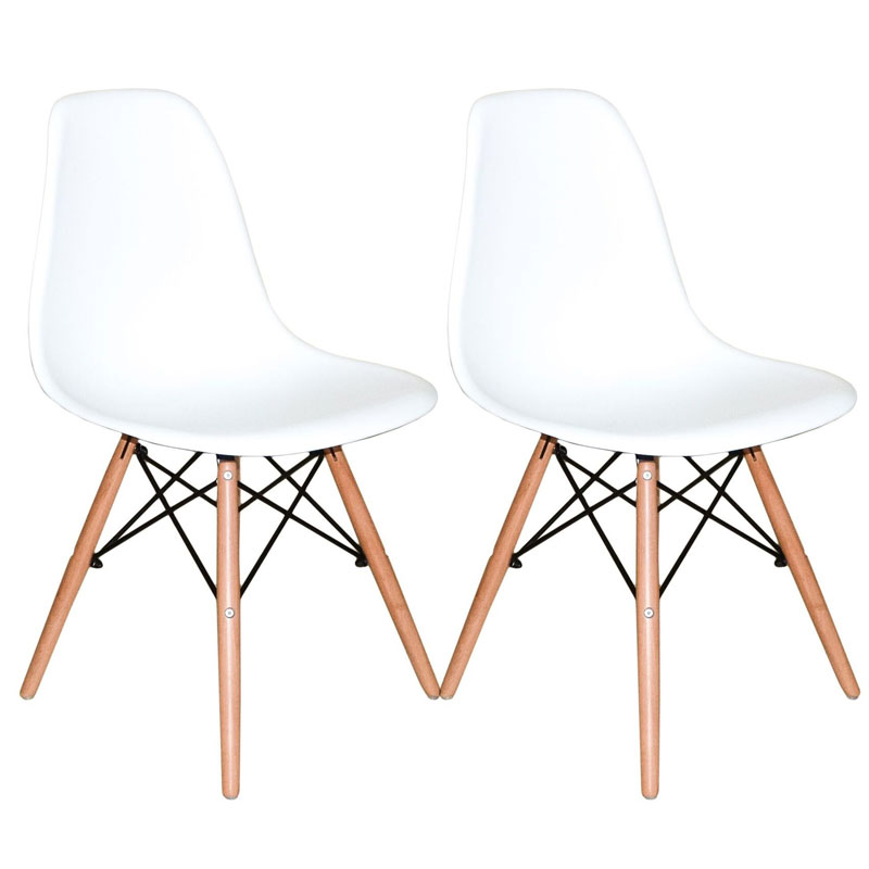 Conjunto Mesa Jantar Eiffel 70cm Branca + 2 Cadeiras Charles Eames - Branca - Imagem 5