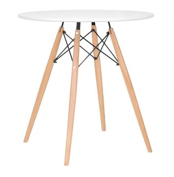 Conjunto Mesa Jantar Eiffel 70cm Branca + 2 Cadeiras Charles Eames - Branca - Imagem 4
