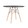 Conjunto de Jantar Mesa Eiffel 100cm Preta + 4 Cadeiras Eiffel DKR Pretas - Imagem 2