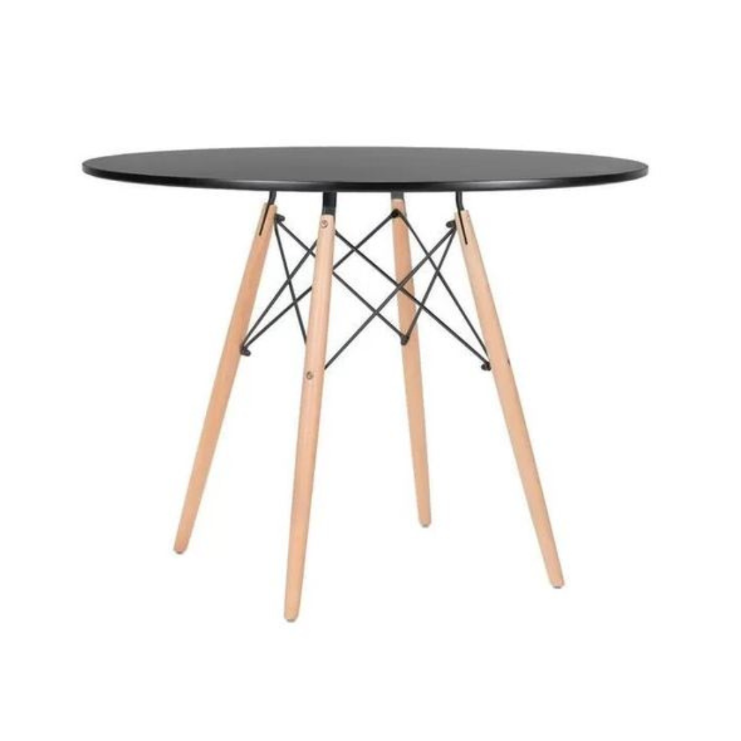 Conjunto de Jantar Mesa Eiffel 100cm Preta + 4 Cadeiras Eiffel DKR Pretas - Imagem 2