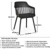 Kit c/ 2 Cadeiras DS410 Marcela Montreal Em Polipropileno Assento Estofado Pretas - Imagem 4