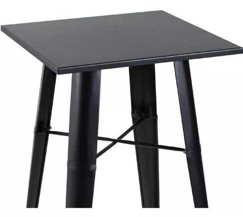 Kit Mesa Tolix Bistrô Bar + 2 Banquetas Allegra DS401 Altas Pretas - Imagem 3