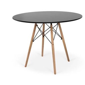 Mesa de Jantar Eiffel Charles Eames DKR Pé Palito 110cm Preta