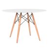Conjunto Mesa Eiffel Redonda MDF 120cm Branca + 5 Cadeiras Eiffel DS331 Brancas - Imagem 2