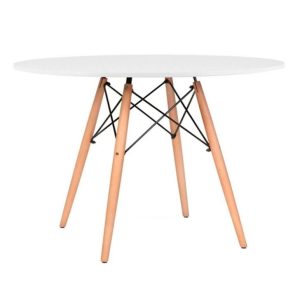 Mesa de Jantar Eiffel Charles Eames DKR Pé Palito 120cm Branca