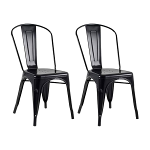 Kit c/2 cadeiras DS315 Iron Tolix Francesinha Industrial - Preto Fosco