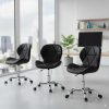 Conjunto 3 Cadeiras Office Eiffel Slim Giratória Ajustável Preta - Imagem 2