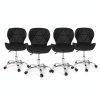 Conjunto 4 Cadeiras Office Eiffel Slim Giratória Ajustável Preta - Imagem 2