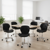 Conjunto 5 Cadeiras Office Eiffel Slim Giratória Ajustável Preta - Imagem 2