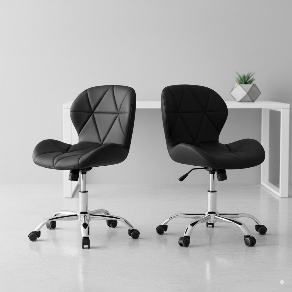 Conjunto 2 Cadeiras Office Eiffel Slim Giratória Ajustável Preta - Imagem 8