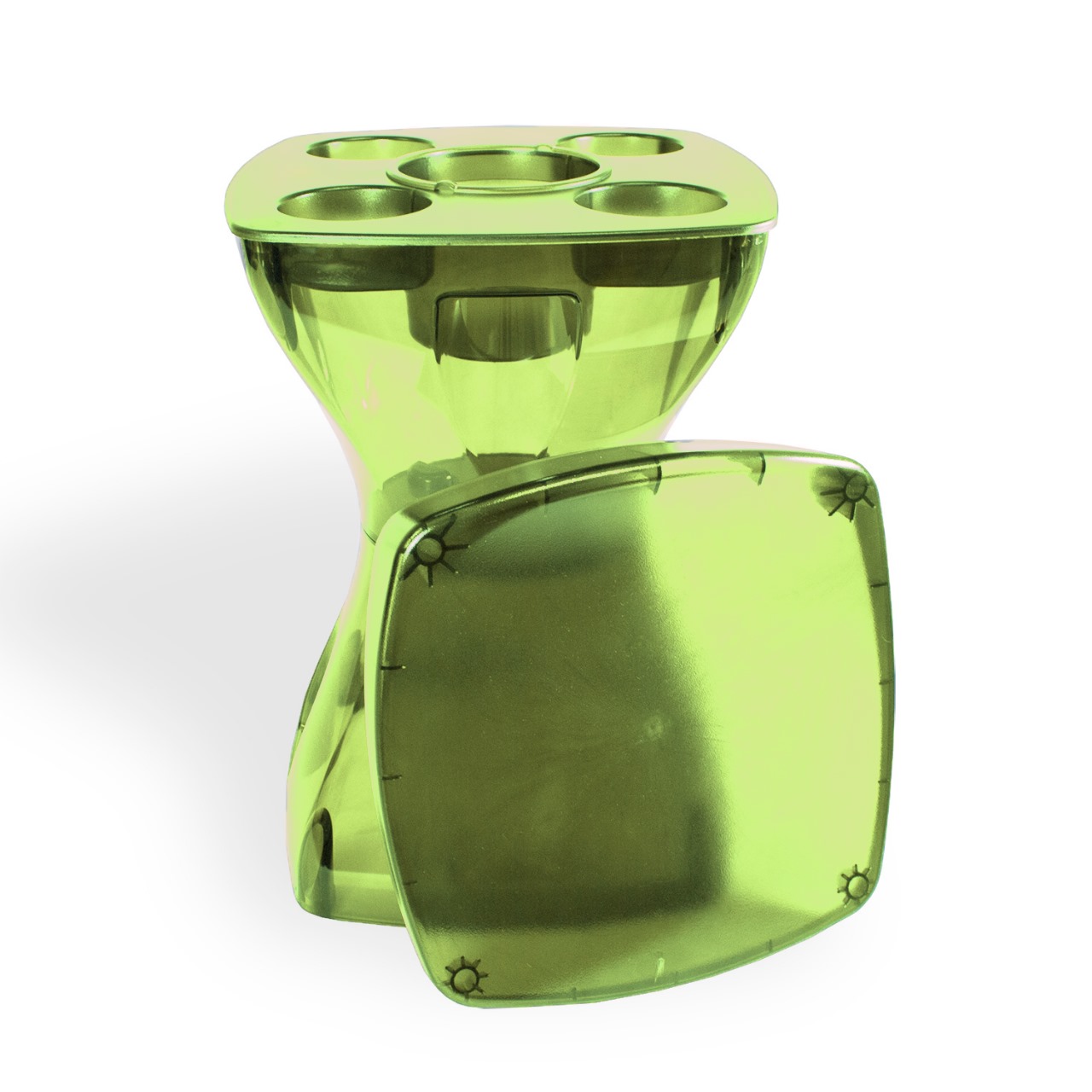 Banqueta Petisqueira Verde Clara Translúcida Multiuso Design Moderno Mesa Lateral Apoio Decorativo Para Piscina Jardim Varanda Sala