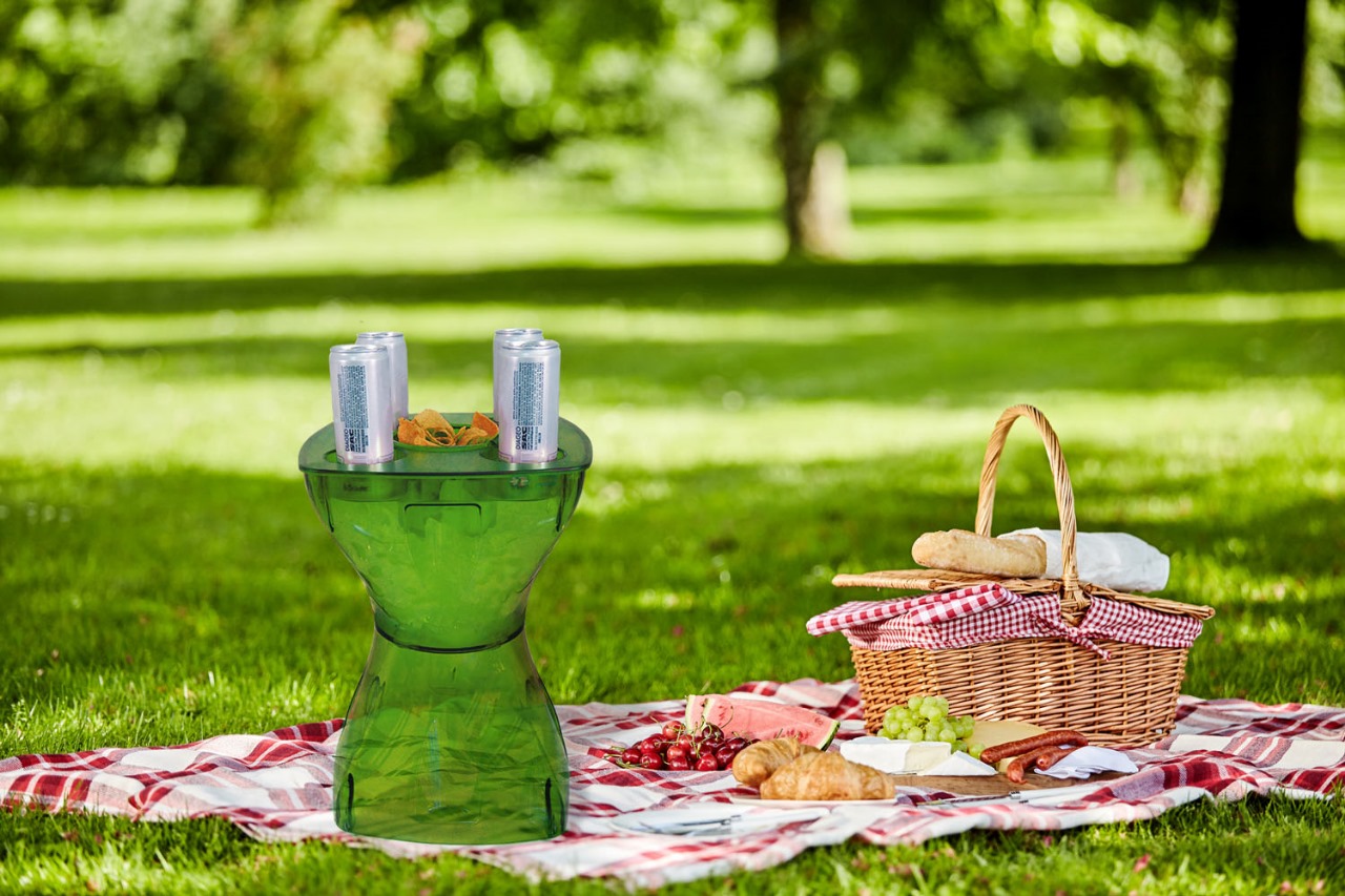 Banqueta Petisqueira Verde Clara Translúcida Multiuso Design Moderno Mesa Lateral Apoio Decorativo Para Piscina Jardim Varanda Sala - Imagem 2