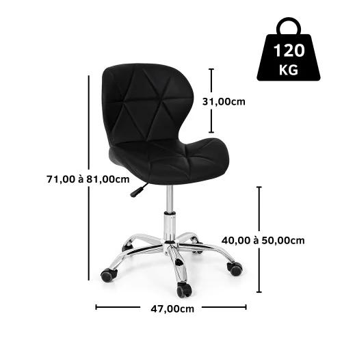 Cadeira Office Eiffel Slim Giratória Ajustável Preta - Imagem 4