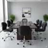 Conjunto 8 Cadeiras Office Eiffel Slim Giratória Ajustável Preta - Imagem 2