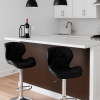 Kit com 2 Banquetas Slim Giratórias Estofadas Altas em PU Preto com Base Cromada e Regulagem de Altura – Design Moderno e Confortável - Imagem 2