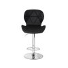 Kit com 2 Banquetas Slim Giratórias Estofadas Altas em PU Preto com Base Cromada e Regulagem de Altura – Design Moderno e Confortável - Imagem 3