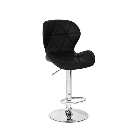 Kit com 2 Banquetas Slim Giratórias Estofadas Altas em PU Preto com Base Cromada e Regulagem de Altura – Design Moderno e Confortável - Imagem 5
