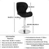 Kit com 2 Banquetas Slim Giratórias Estofadas Altas em PU Preto com Base Cromada e Regulagem de Altura – Design Moderno e Confortável - Imagem 6