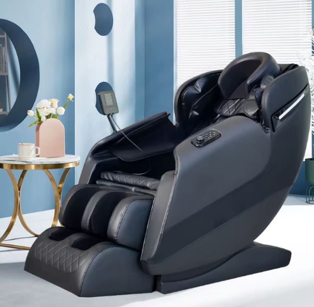 Poltrona de Massagem Relax Gravidade Zero Luxuosa , Preto - Imagem 8