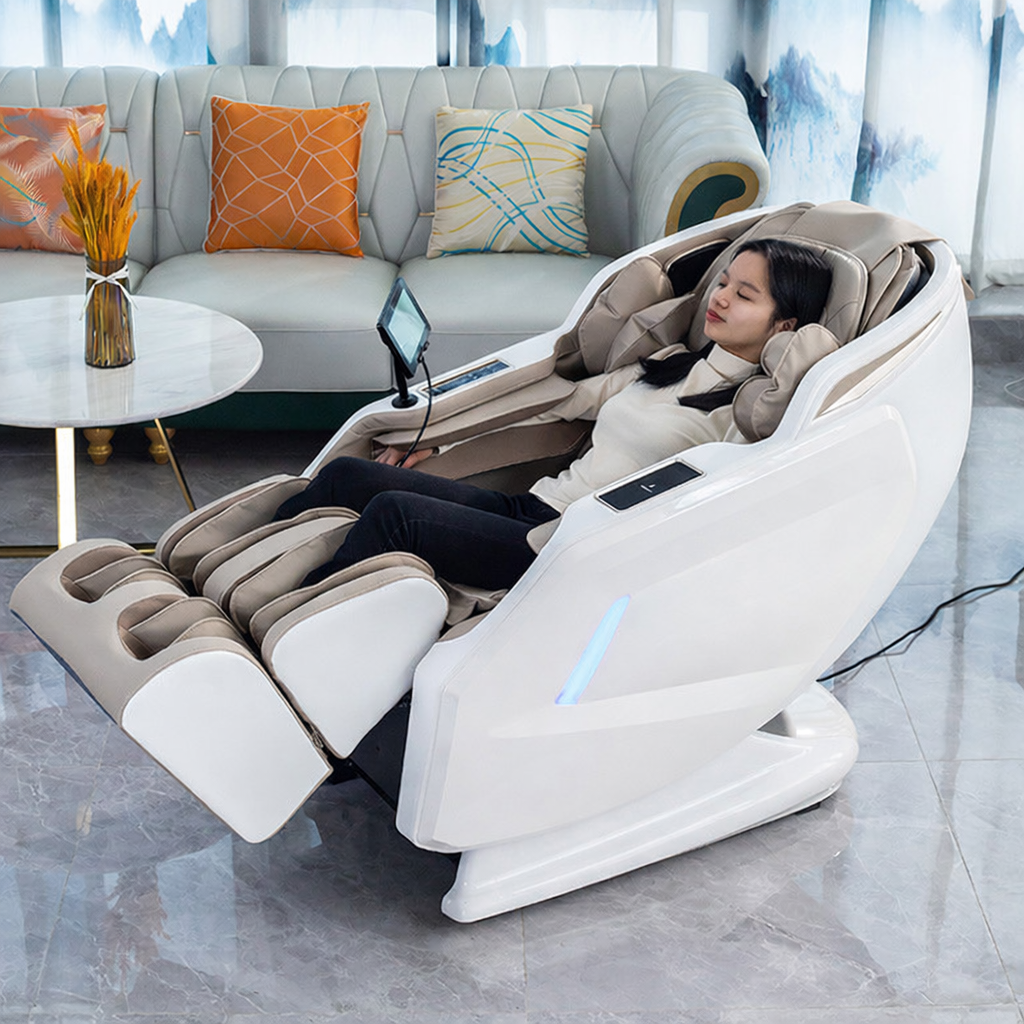 Poltrona de Massagem Evolution Pro 3D com Bluetooth, Aquecimento, Relaxante Zero Gravidade, Branca - Imagem 3
