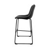 Banqueta Munich Estofada Preta com Encosto 74cm Base Metálica - Imagem 2